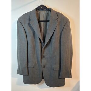 Oscar de La Renta 100% Wool Sport Coat Blazer Jacket Mens 46L‎ Single Breasted